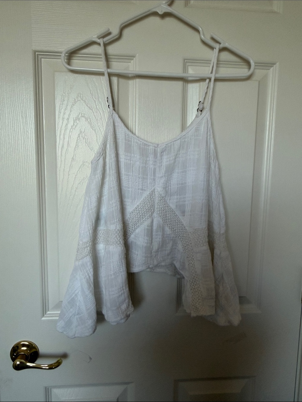 Rip Curl White Lace-Panel Spaghetti Strap Camisole